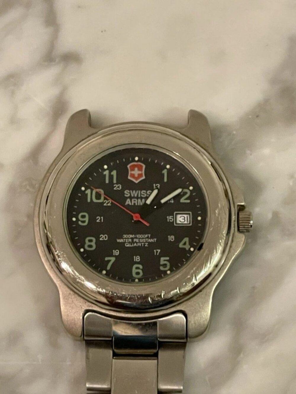 Swiss Army 3888 300M Quartz Date Field Watch Incomplete Bracelet